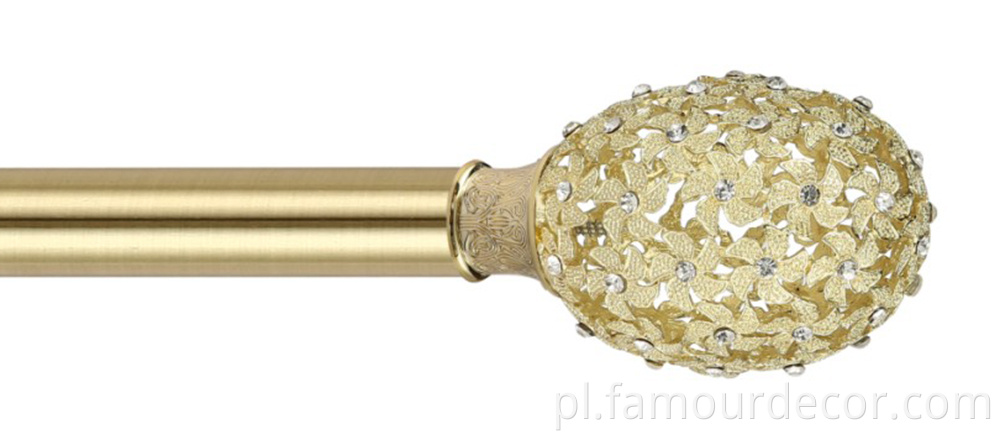 Algeria Floral Head with Drill Curtain Rod